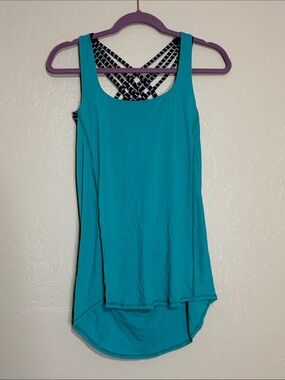 Lululemon Wild Tank - Blue Tropics / Parallel Stripe Deep Navy Tranquil Blue